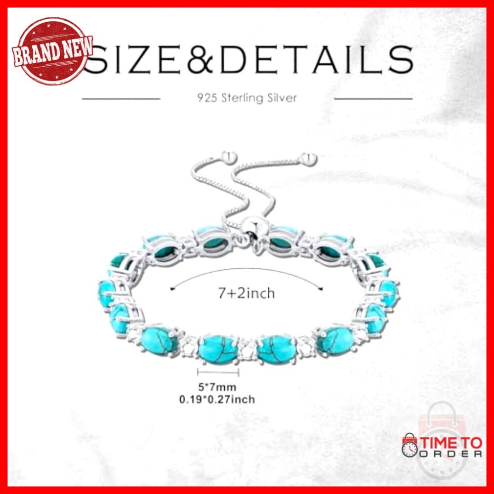 925 Sterling Silver Tennis Bracelet Adjustable 7 Inch Western Boho - Picture 5 of 7